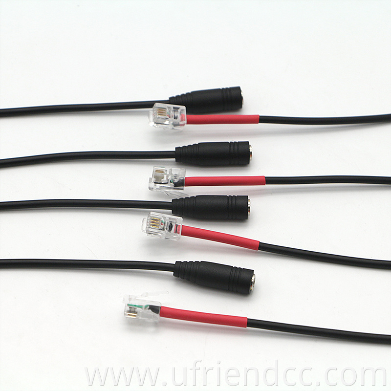 Headset Adapter Converter 3.5mm CTIA Plug to Female RJ9/RJ10/RJ12 4P4C Headset/Handset Plug for Most Office Phones